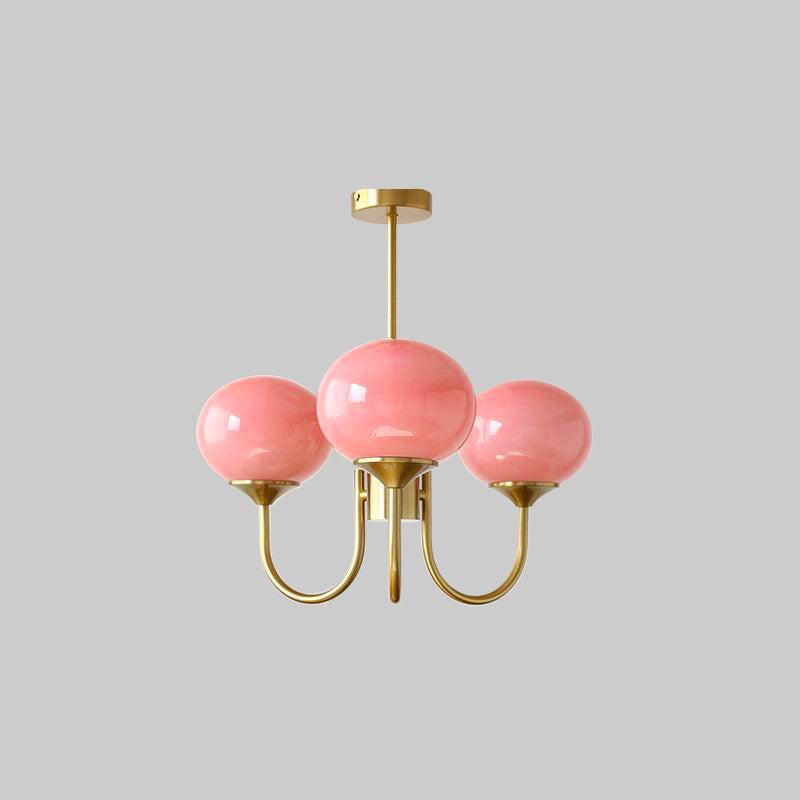 Nordic Glass Shade Chandelier with Three Lights | Renvia