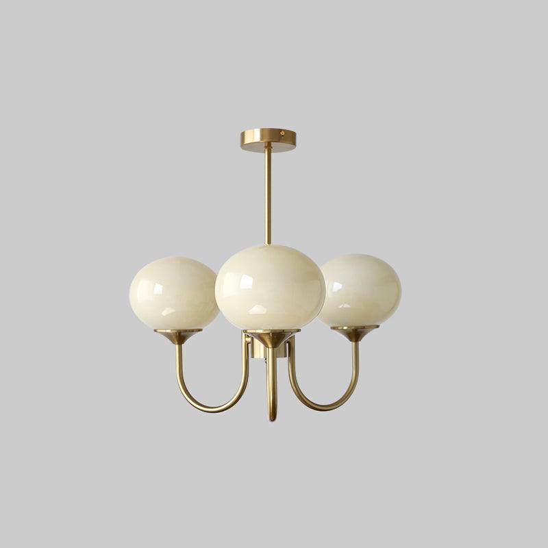 Nordic Glass Shade Chandelier with Three Lights | Renvia