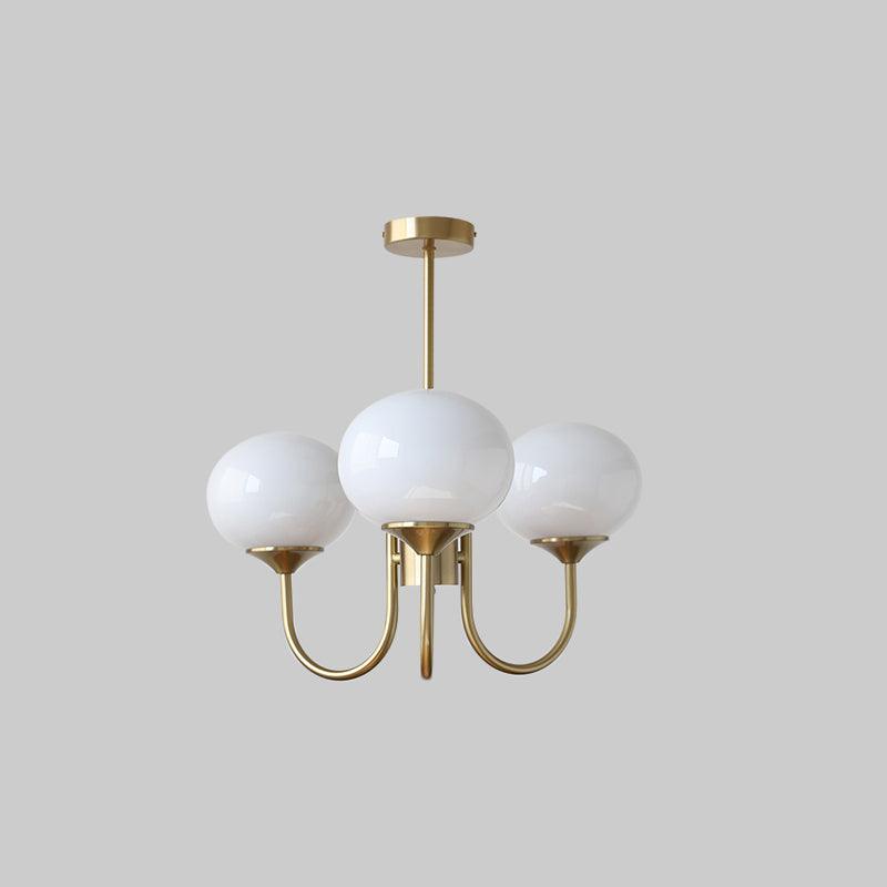 Nordic Glass Shade Chandelier with Three Lights | Renvia