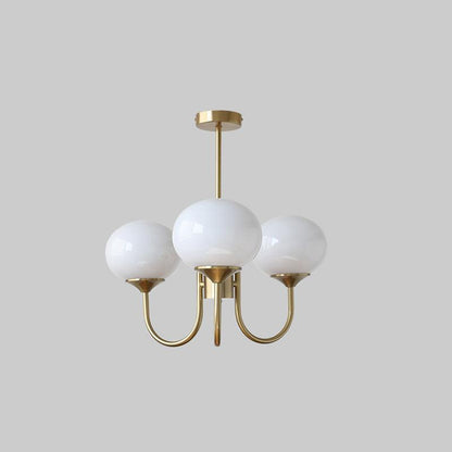 Nordic Glass Shade Chandelier with Three Lights | Renvia
