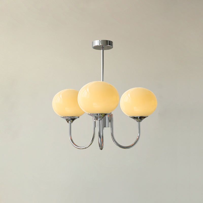 Nordic Glass Shade Chandelier with Three Lights | Renvia