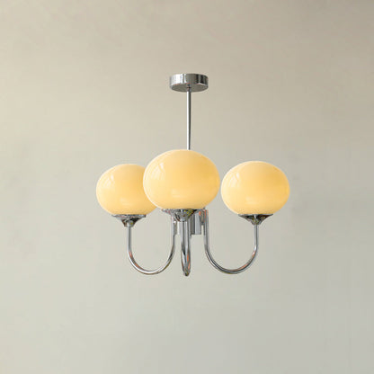 Nordic Glass Shade Chandelier with Three Lights | Renvia
