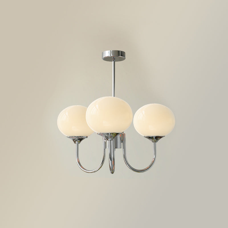 Nordic Glass Shade Chandelier with Three Lights | Renvia