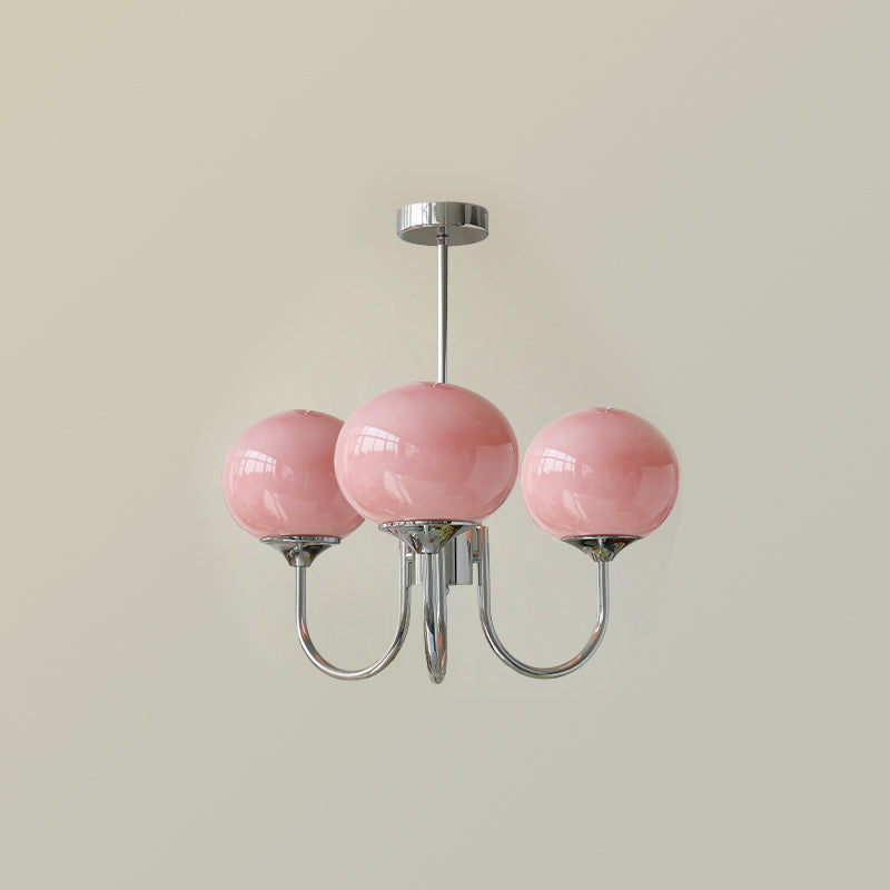 Nordic Glass Shade Chandelier with Three Lights | Renvia