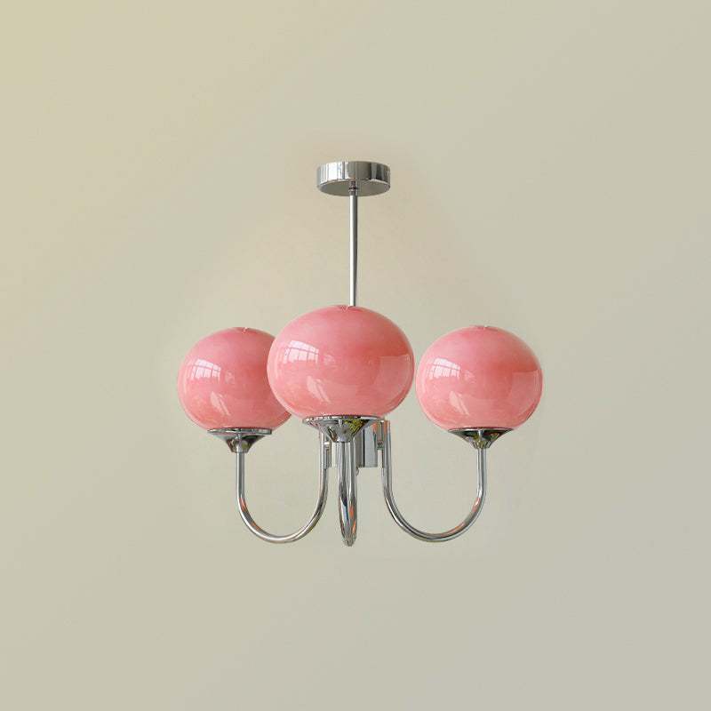 Nordic Glass Shade Chandelier with Three Lights | Renvia