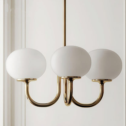 Nordic Glass Shade Chandelier with Three Lights | Renvia