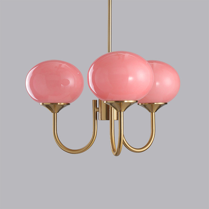 Nordic Glass Shade Chandelier with Three Lights | Renvia