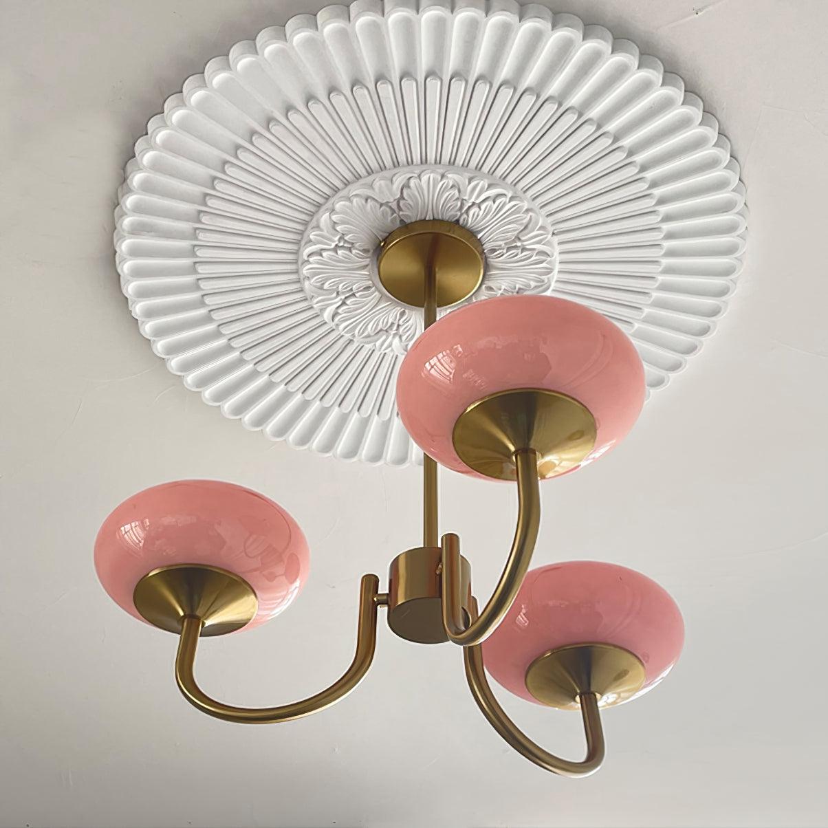 Nordic Glass Shade Chandelier with Three Lights | Renvia