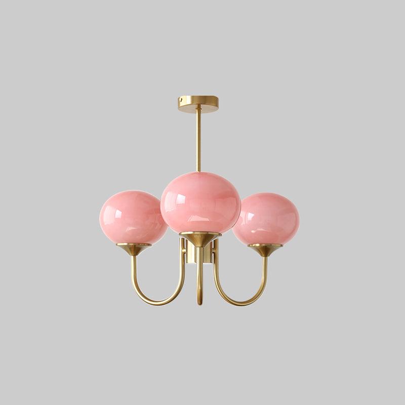 Nordic Glass Shade Chandelier with Three Lights | Renvia