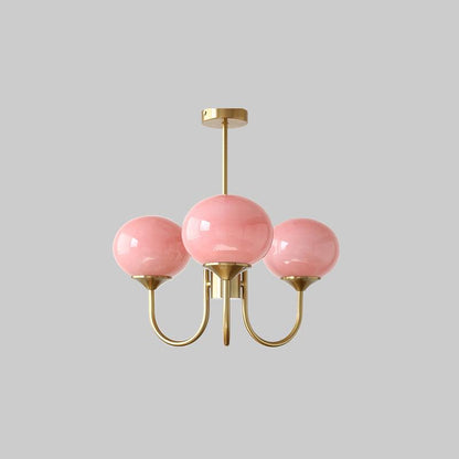 Nordic Glass Shade Chandelier with Three Lights | Renvia