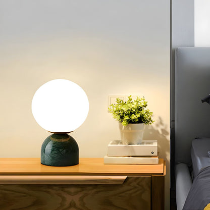 Nordic Globe Glass Table Lamp with Marble Base | Varnexo