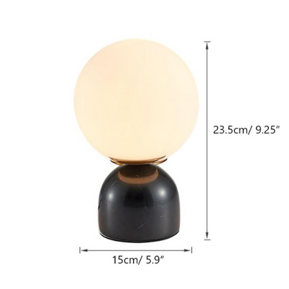 Nordic Globe Glass Table Lamp with Marble Base | Varnexo