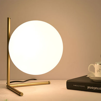 Nordic Gold Base Table Lamp with Glass Globe Shade | Zarello