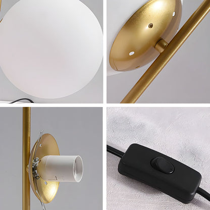 Nordic Gold Base Table Lamp with Glass Globe Shade | Zarello