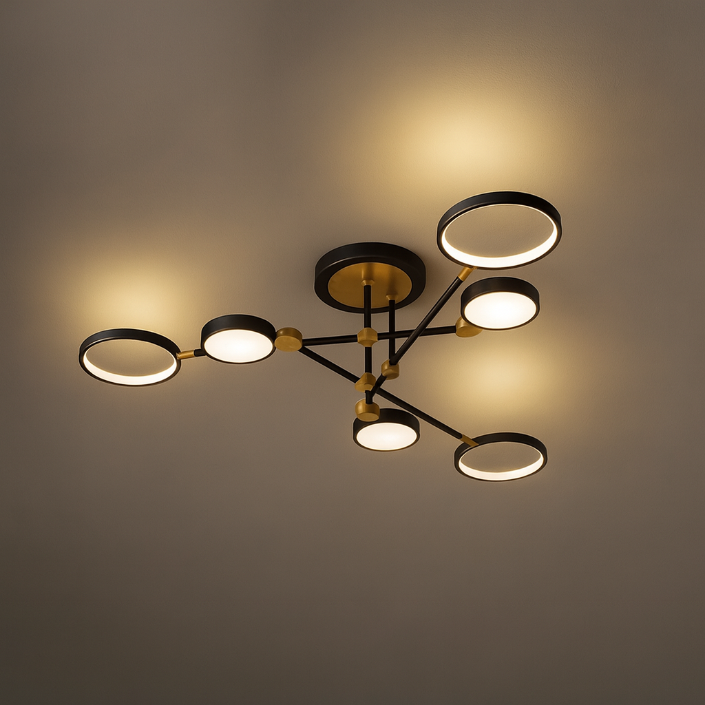 Nordic Gold Black LED Ceiling Light Modern Design | Arciona