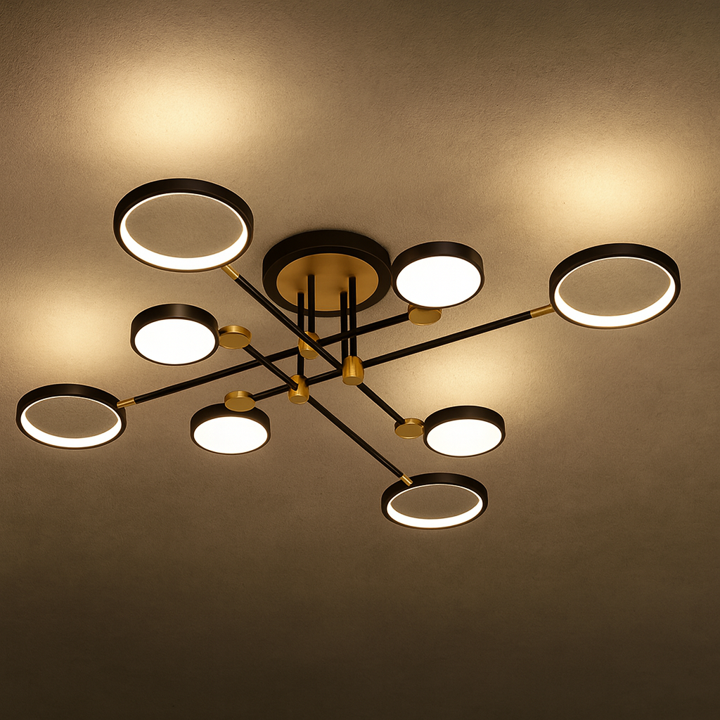 Nordic Gold Black LED Ceiling Light Modern Design | Arciona