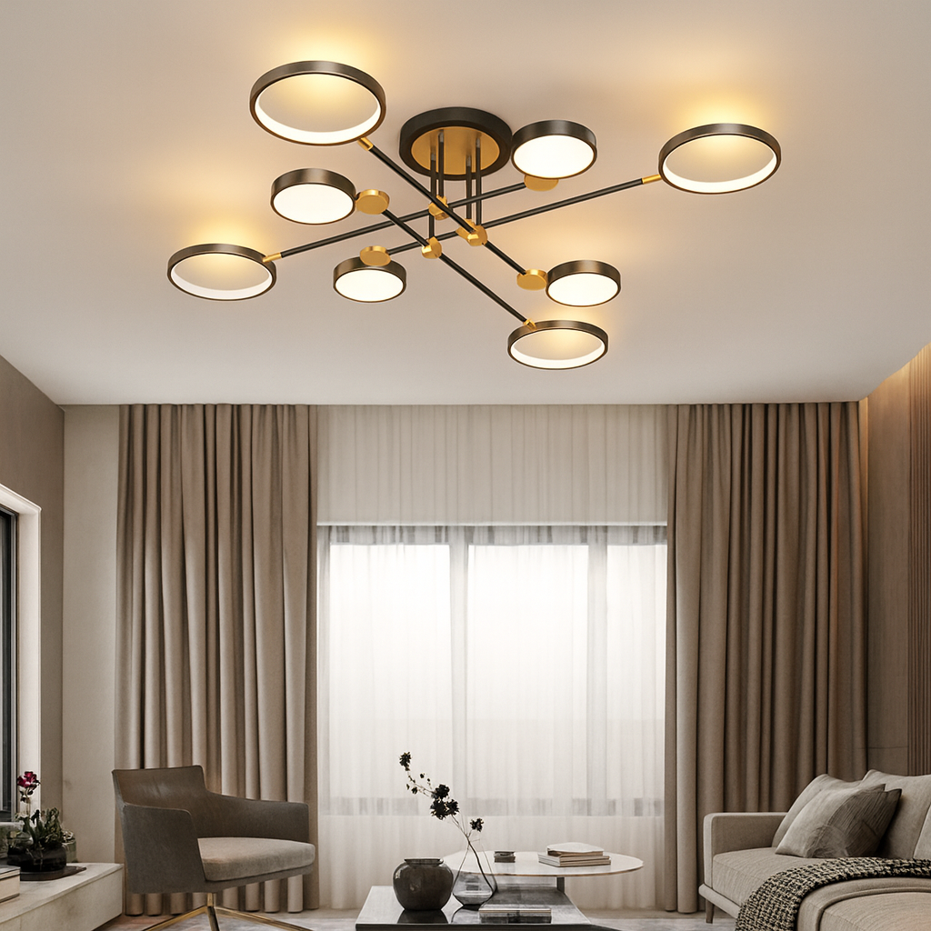 Nordic Gold Black LED Ceiling Light Modern Design | Arciona