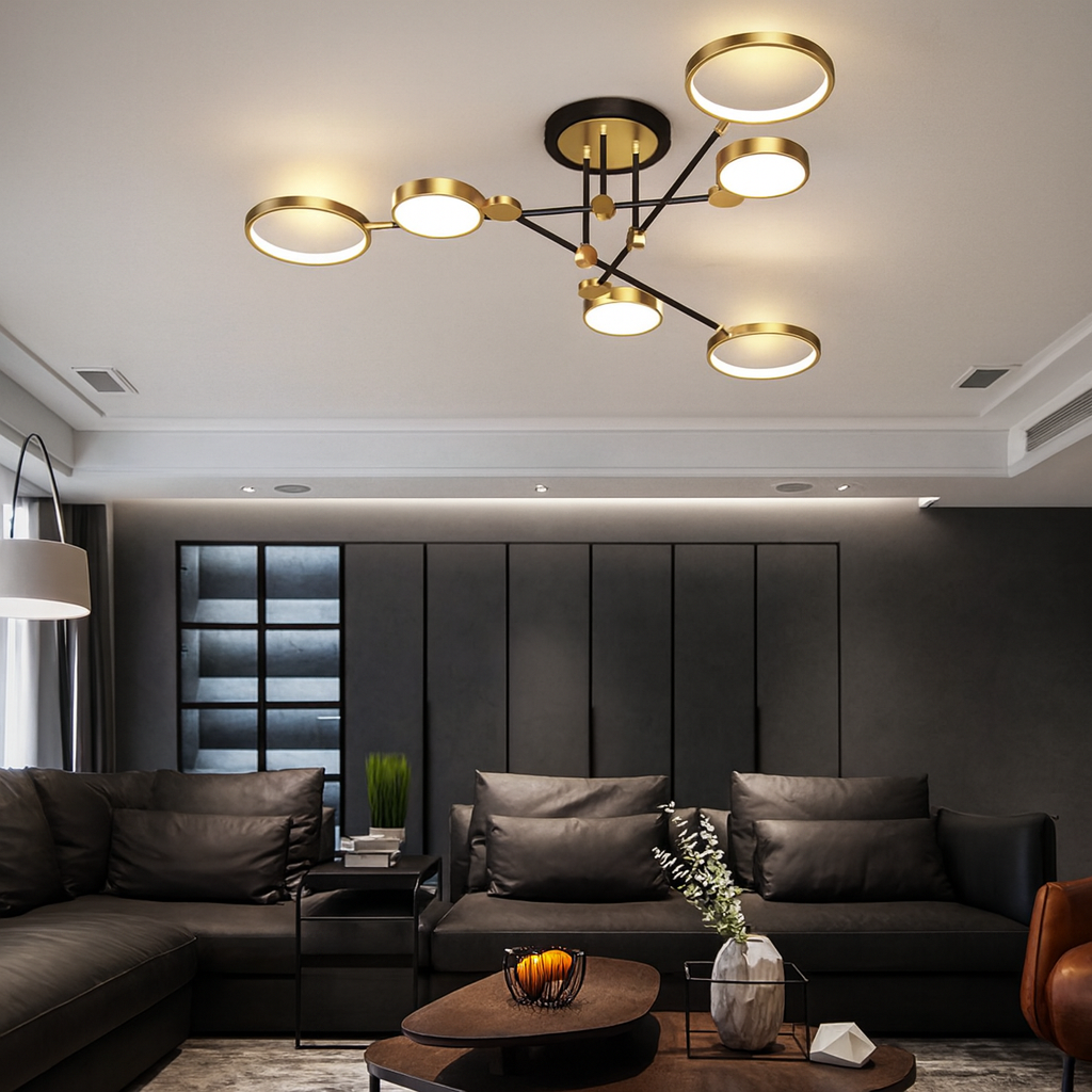 Nordic Gold Black LED Ceiling Light Modern Design | Arciona