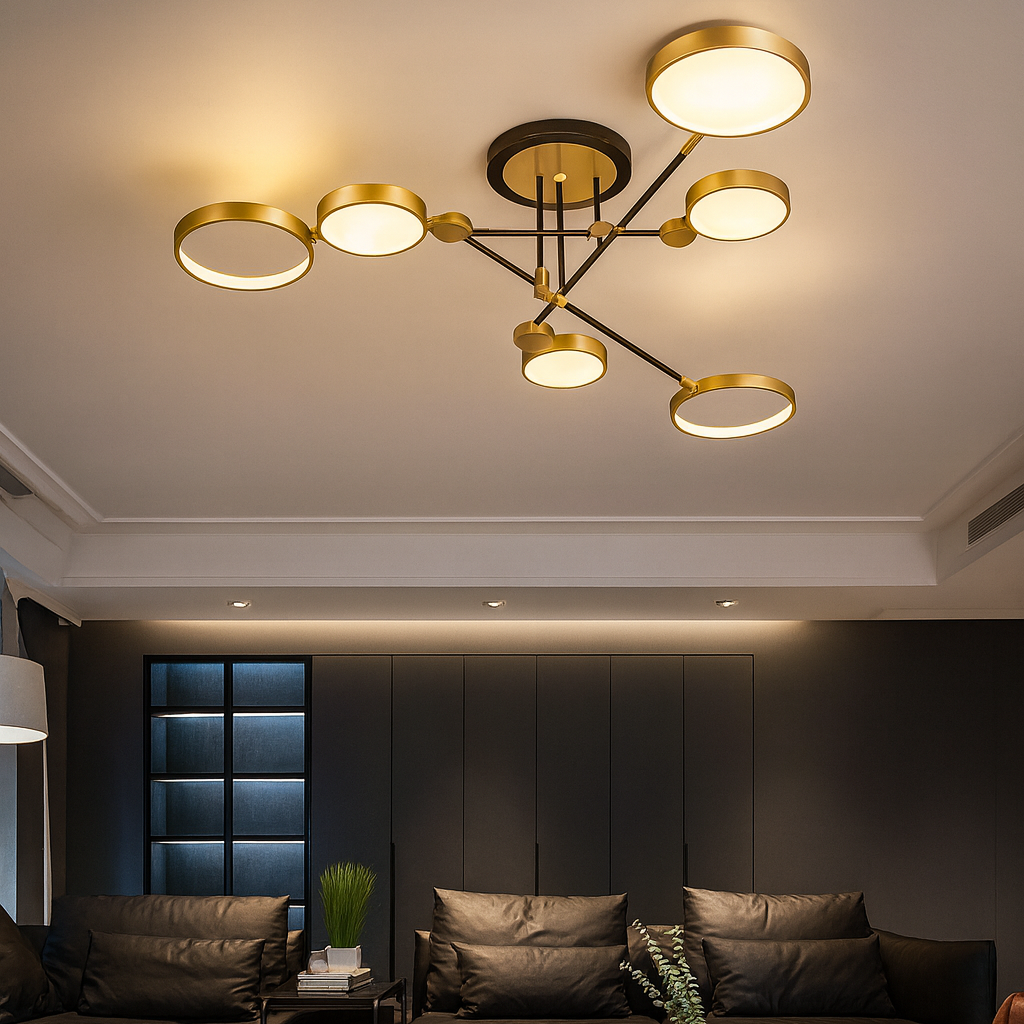 Nordic Gold Black LED Ceiling Light Modern Design | Arciona
