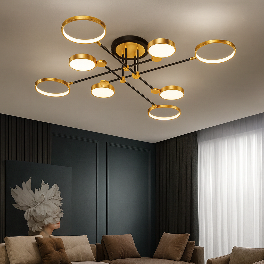 Nordic Gold Black LED Ceiling Light Modern Design | Arciona