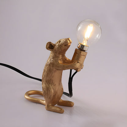 Nordic Gold Resin Mouse Table Lamp Art Deco Style | Noretta