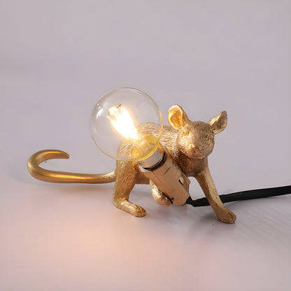 Nordic Gold Resin Mouse Table Lamp Art Deco Style | Noretta