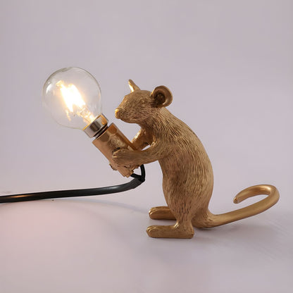 Nordic Gold Resin Mouse Table Lamp Art Deco Style | Noretta