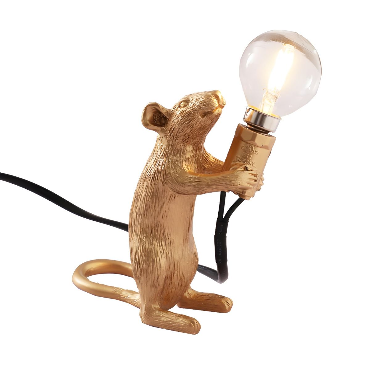 Nordic Gold Resin Mouse Table Lamp Art Deco Style | Noretta