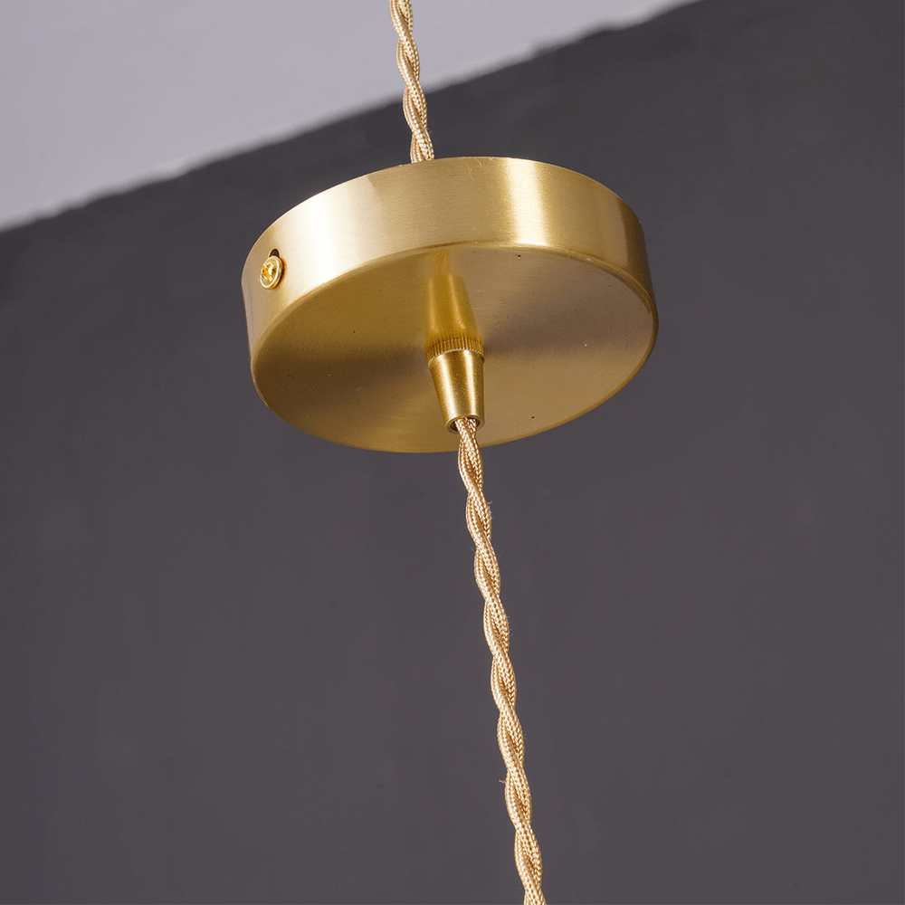 Nordic Hibiscus Glass Pendant Light With Brass Detail | Lunvora