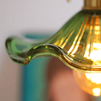 Nordic Hibiscus Glass Pendant Light With Brass Detail | Lunvora