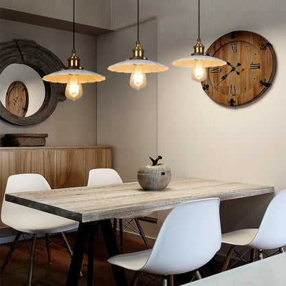 Nordic Iron Frame Pendant Light with White Shade | Torvique