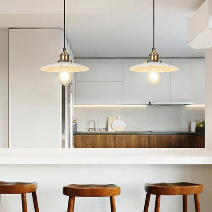 Nordic Iron Frame Pendant Light with White Shade | Torvique