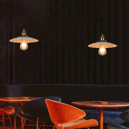 Nordic Iron Frame Pendant Light with White Shade | Torvique