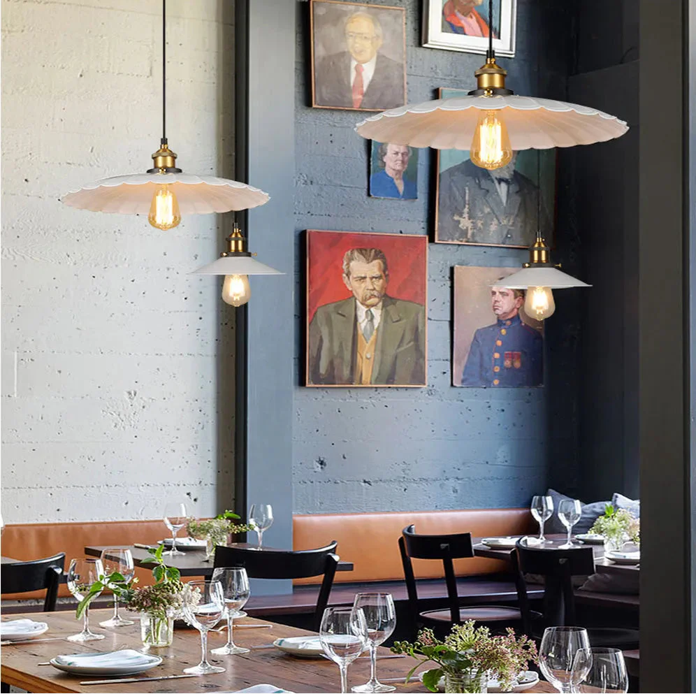 Nordic Iron Frame Pendant Light with White Shade | Torvique