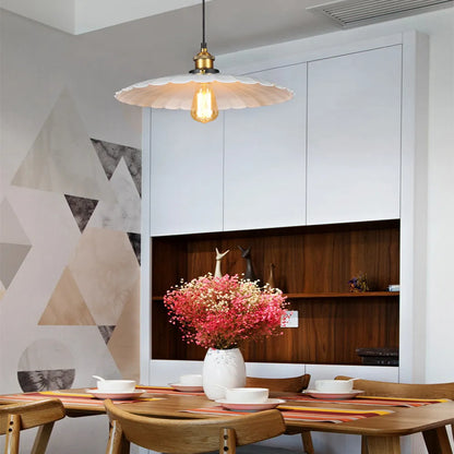 Nordic Iron Frame Pendant Light with White Shade | Torvique