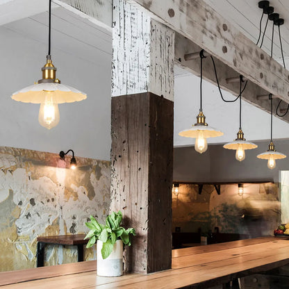 Nordic Iron Frame Pendant Light with White Shade | Torvique