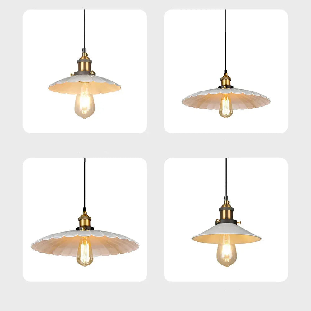 Nordic Iron Frame Pendant Light with White Shade | Torvique
