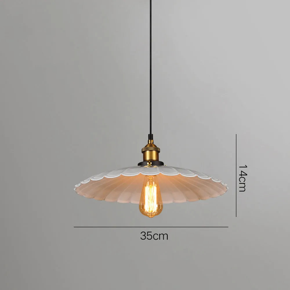 Nordic Iron Frame Pendant Light with White Shade | Torvique