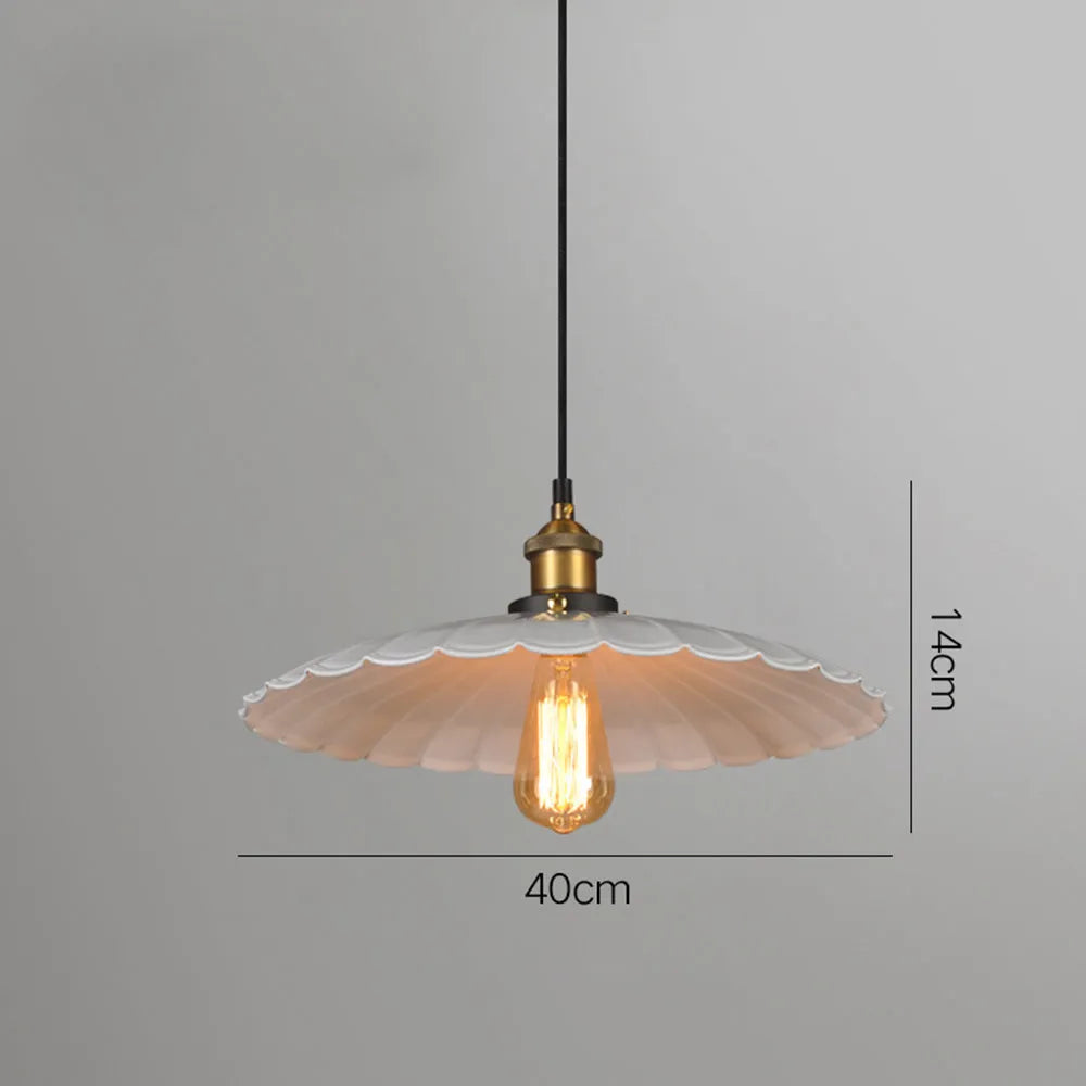 Nordic Iron Frame Pendant Light with White Shade | Torvique