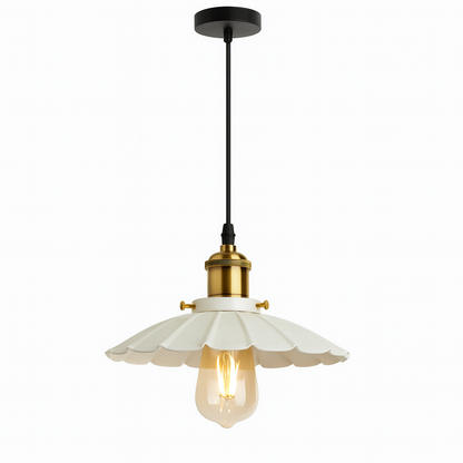 Nordic Iron Frame Pendant Light with White Shade | Torvique