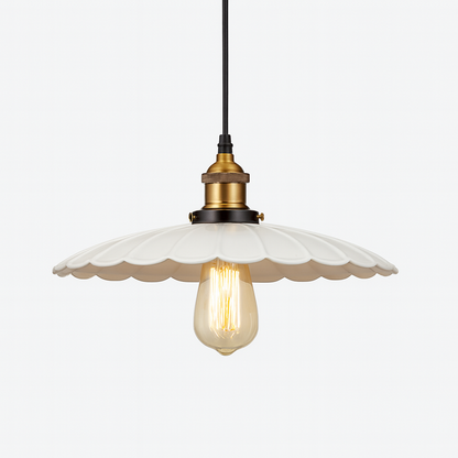 Nordic Iron Frame Pendant Light with White Shade | Torvique