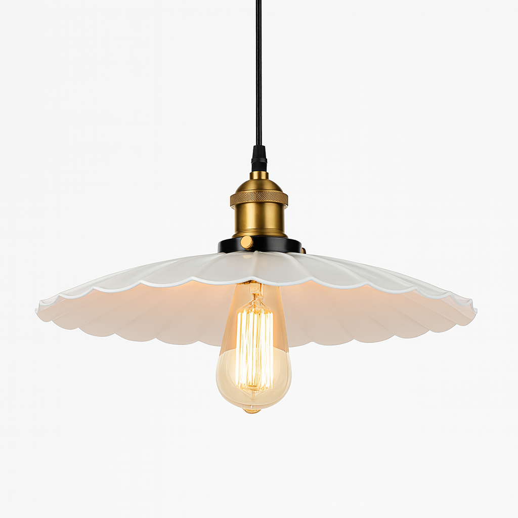 Nordic Iron Frame Pendant Light with White Shade | Torvique