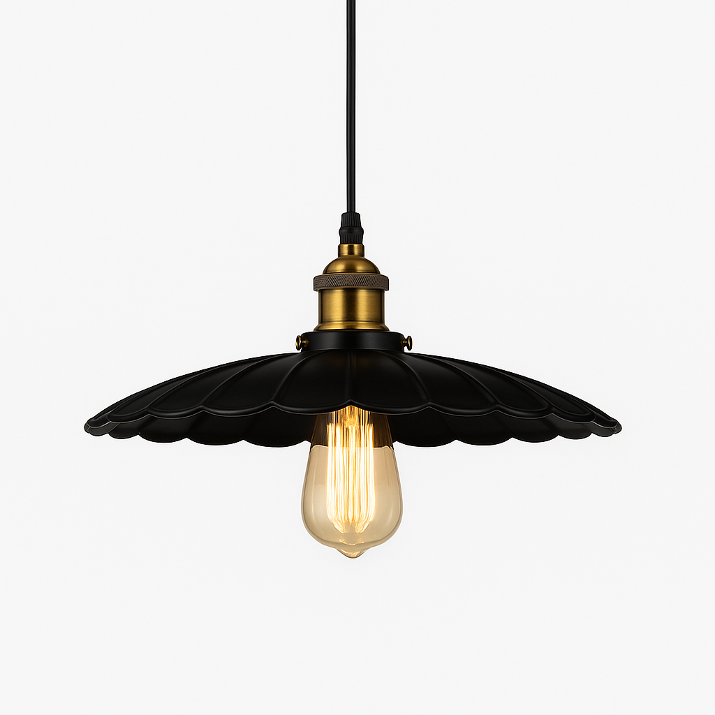 Nordic Iron Frame Pendant Light with White Shade | Torvique