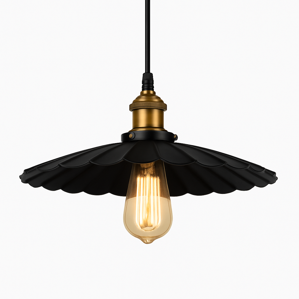 Nordic Iron Frame Pendant Light with White Shade | Torvique