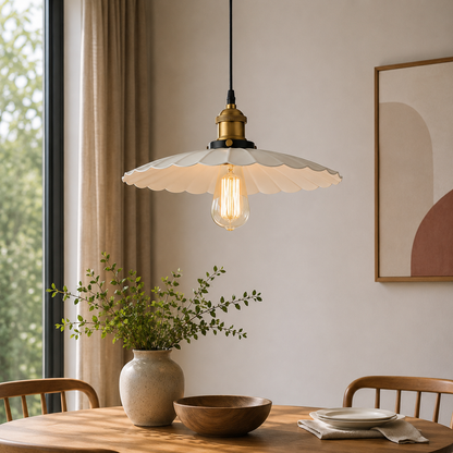 Nordic Iron Frame Pendant Light with White Shade | Torvique