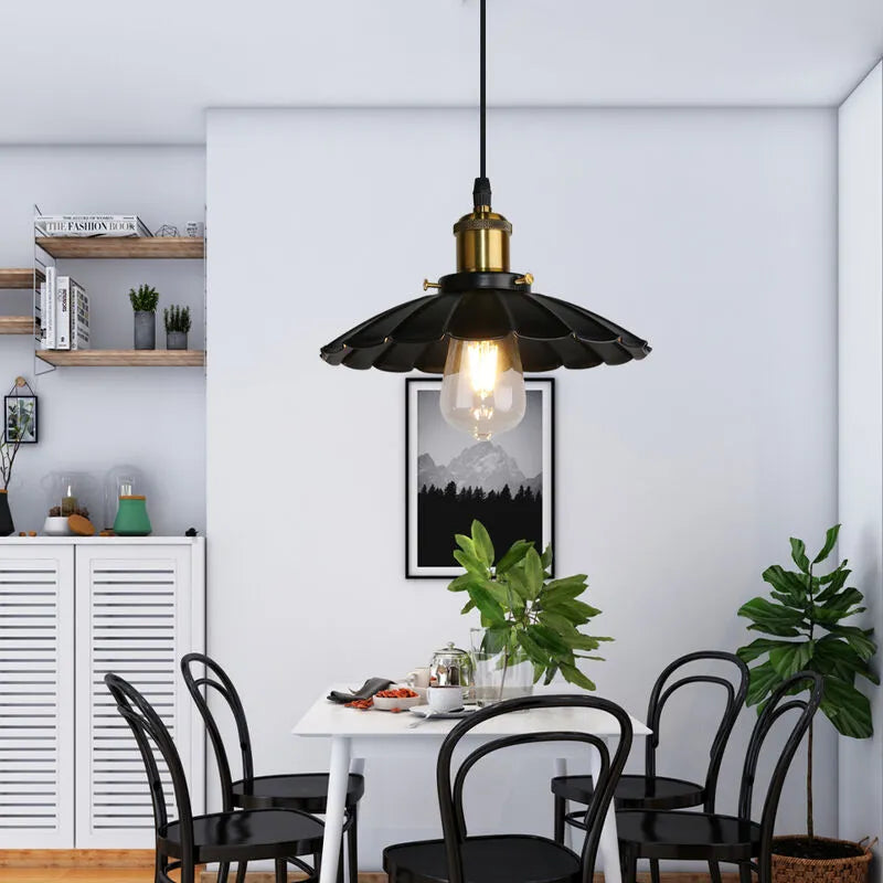 Nordic Iron Frame Pendant Light with White Shade | Torvique