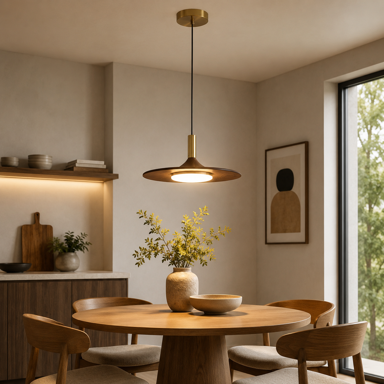 Nordic Iron Shade Pendant Light with Warm LED Glow | Arvique