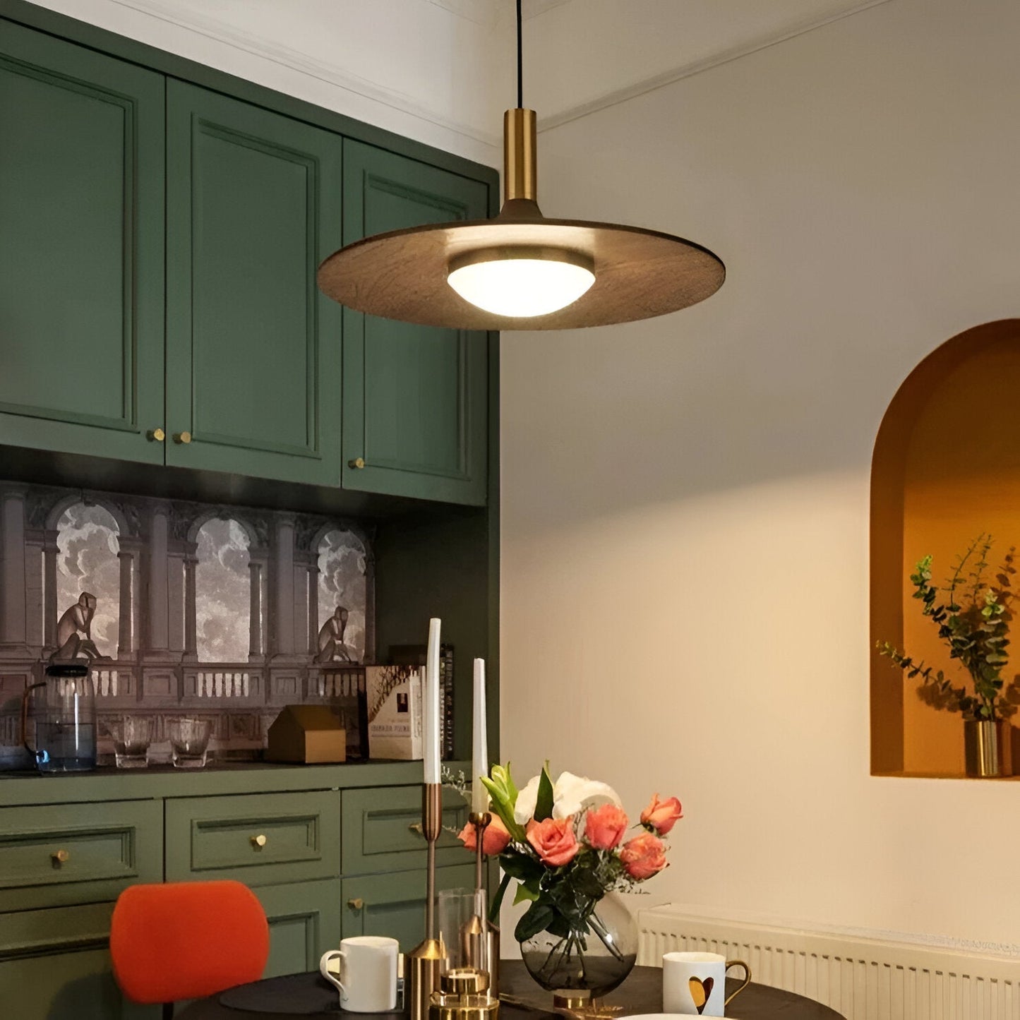 Nordic Iron Shade Pendant Light with Warm LED Glow | Arvique