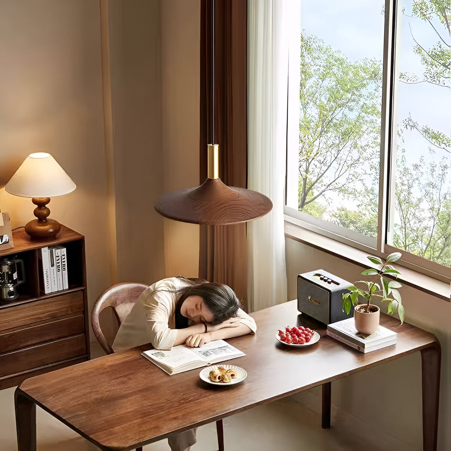 Nordic Iron Shade Pendant Light with Warm LED Glow | Arvique