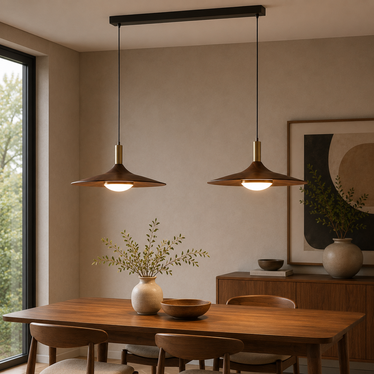 Nordic Iron Shade Pendant Light with Warm LED Glow | Arvique